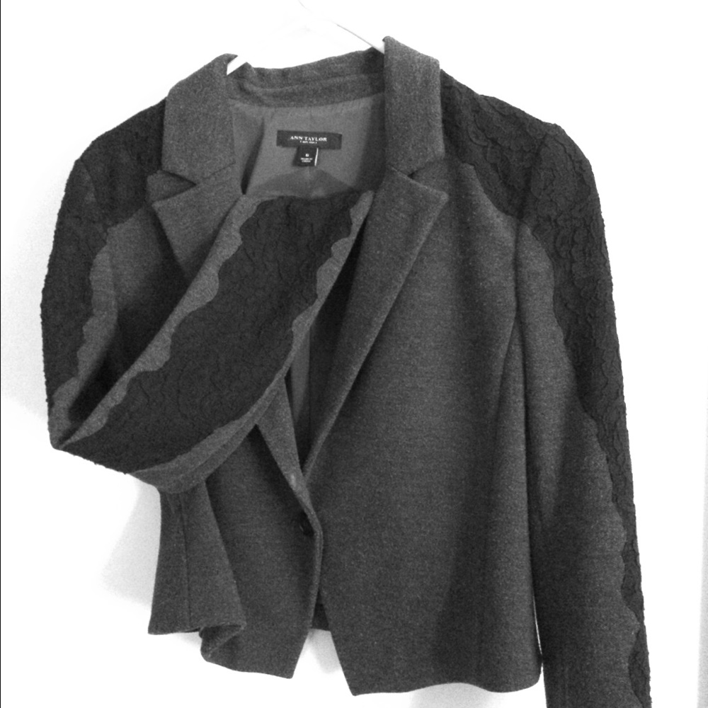 Ann Taylor gray tailored jacket